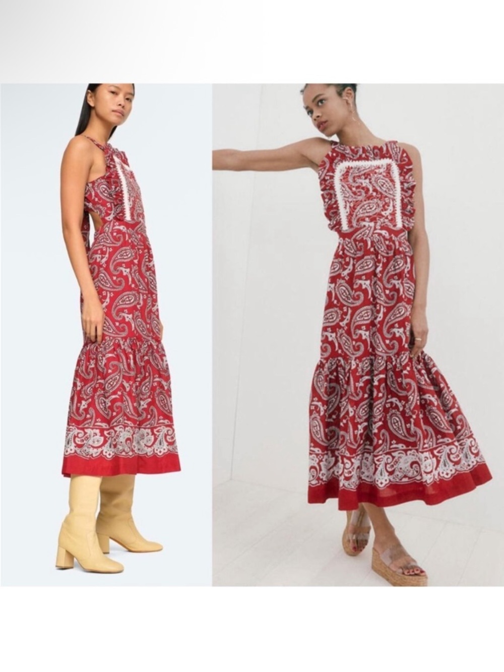 Sea New York Red Paisley Crochet-Trim Maxi Dress - Picture 1 of 6